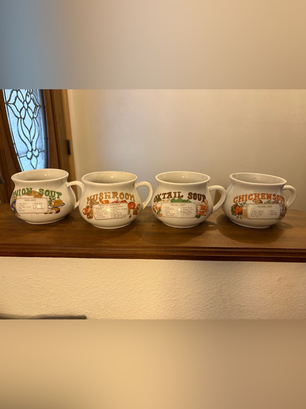 Ceramic Mushroom & Oxtail Soup Bowls - Cream Set